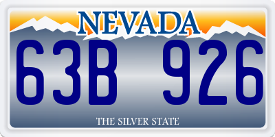 NV license plate 63B926