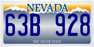 NV license plate 63B928