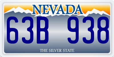 NV license plate 63B938