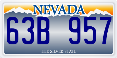 NV license plate 63B957
