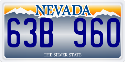 NV license plate 63B960