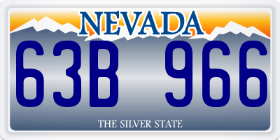 NV license plate 63B966
