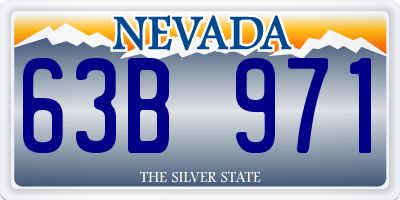 NV license plate 63B971