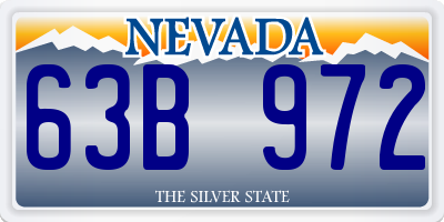 NV license plate 63B972