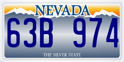 NV license plate 63B974