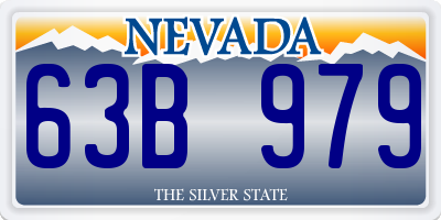 NV license plate 63B979
