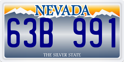 NV license plate 63B991