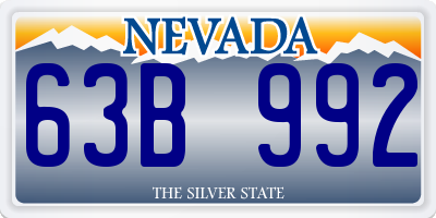 NV license plate 63B992