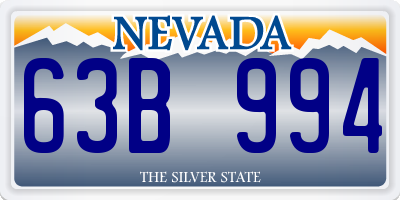 NV license plate 63B994