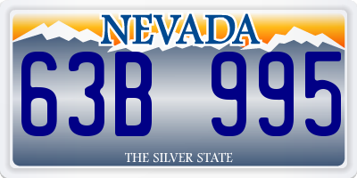 NV license plate 63B995