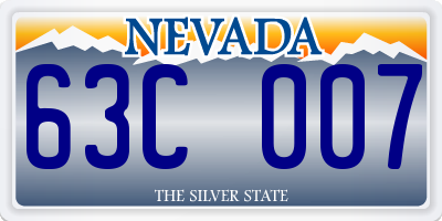 NV license plate 63C007