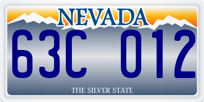 NV license plate 63C012