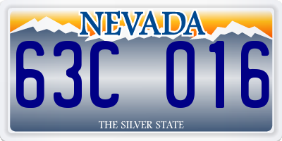 NV license plate 63C016