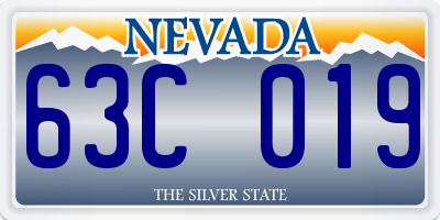 NV license plate 63C019