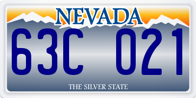 NV license plate 63C021