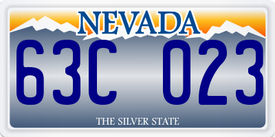 NV license plate 63C023