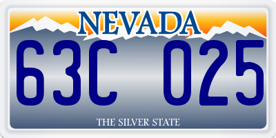 NV license plate 63C025