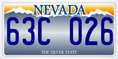 NV license plate 63C026