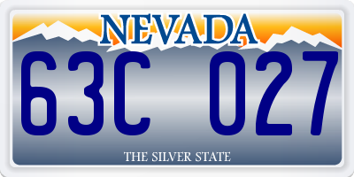 NV license plate 63C027