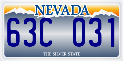 NV license plate 63C031