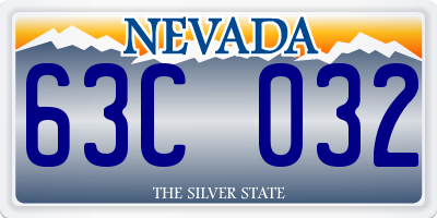 NV license plate 63C032