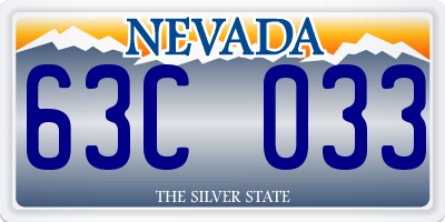 NV license plate 63C033