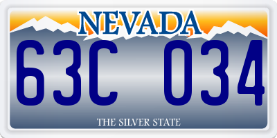 NV license plate 63C034