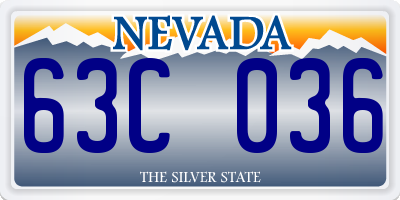 NV license plate 63C036