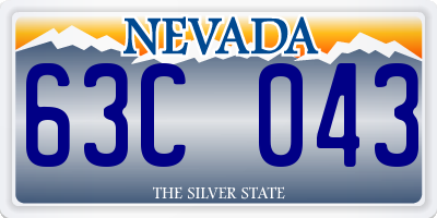 NV license plate 63C043