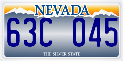 NV license plate 63C045