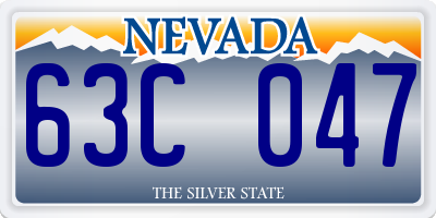 NV license plate 63C047