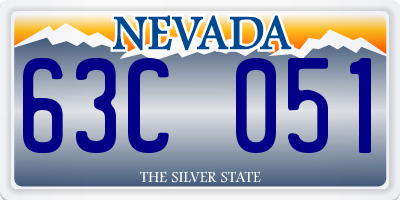 NV license plate 63C051