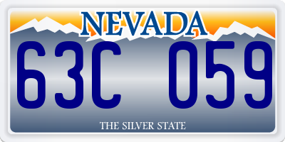 NV license plate 63C059