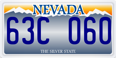 NV license plate 63C060