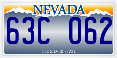 NV license plate 63C062