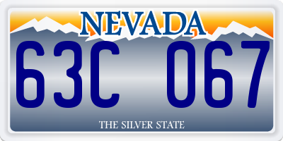 NV license plate 63C067