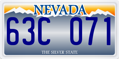 NV license plate 63C071