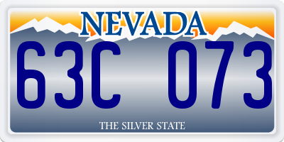 NV license plate 63C073