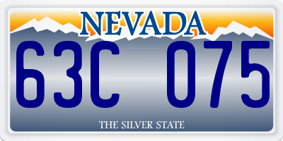 NV license plate 63C075