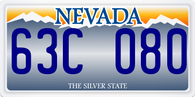 NV license plate 63C080