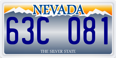 NV license plate 63C081