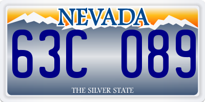 NV license plate 63C089