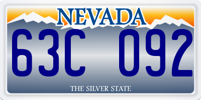 NV license plate 63C092