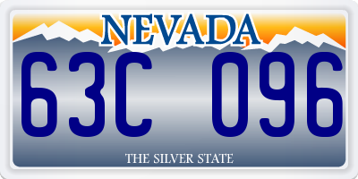 NV license plate 63C096