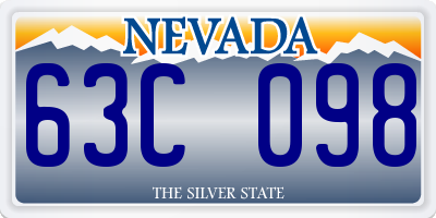 NV license plate 63C098