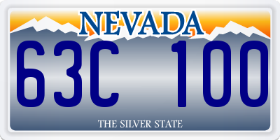 NV license plate 63C100