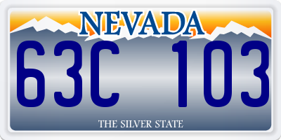 NV license plate 63C103