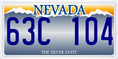 NV license plate 63C104