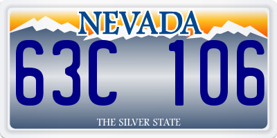 NV license plate 63C106