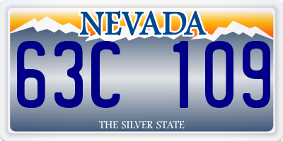 NV license plate 63C109